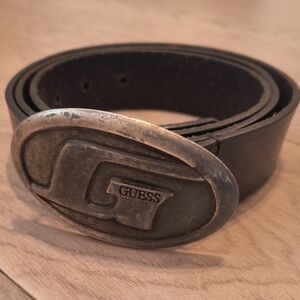 Guess Black Leather Belt